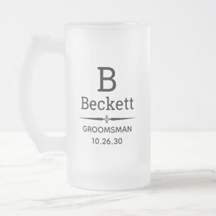 Taza De Cristal Esmerilado Padrino Monograma