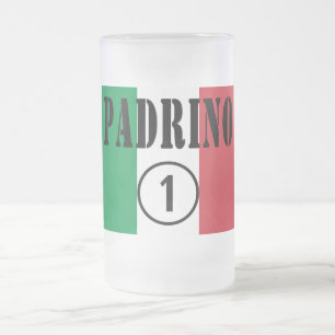 Taza De Cristal Esmerilado Padrinos italianos: Uno de Padrino Numero