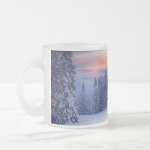 Taza De Cristal Esmerilado Paisaje de invierno