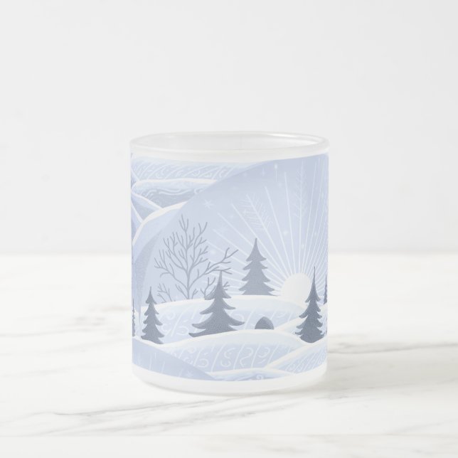 Taza De Cristal Esmerilado Paisaje invernal (Centro)