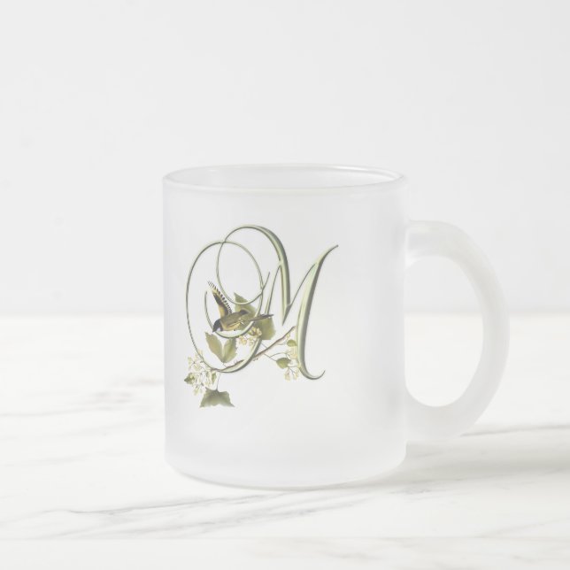 Taza De Cristal Esmerilado Pájaro cantante M inicial (Derecha)