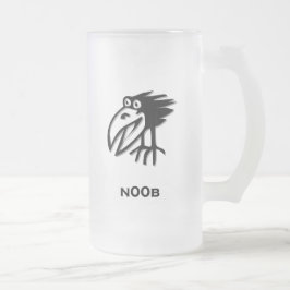 Taza De Cristal Esmerilado Pájaro n00b