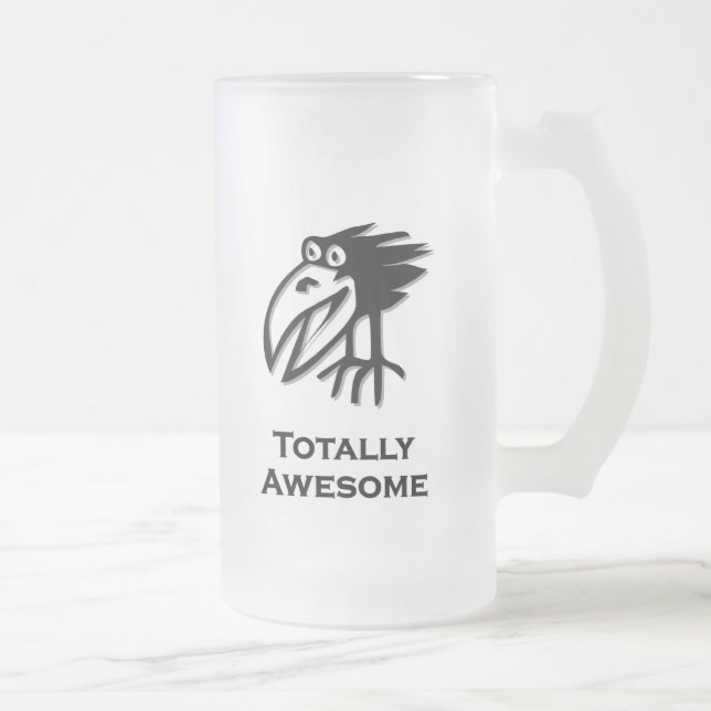 Taza De Cristal Esmerilado Pájaro Totalmente Asombroso (Derecha)