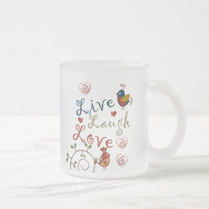 Taza De Cristal Esmerilado Pájaros del amor