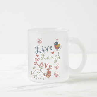 Taza De Cristal Esmerilado Pájaros del amor