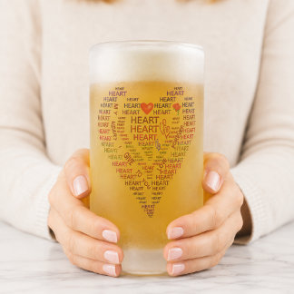 Taza De Cristal Esmerilado Palabras de Corazón