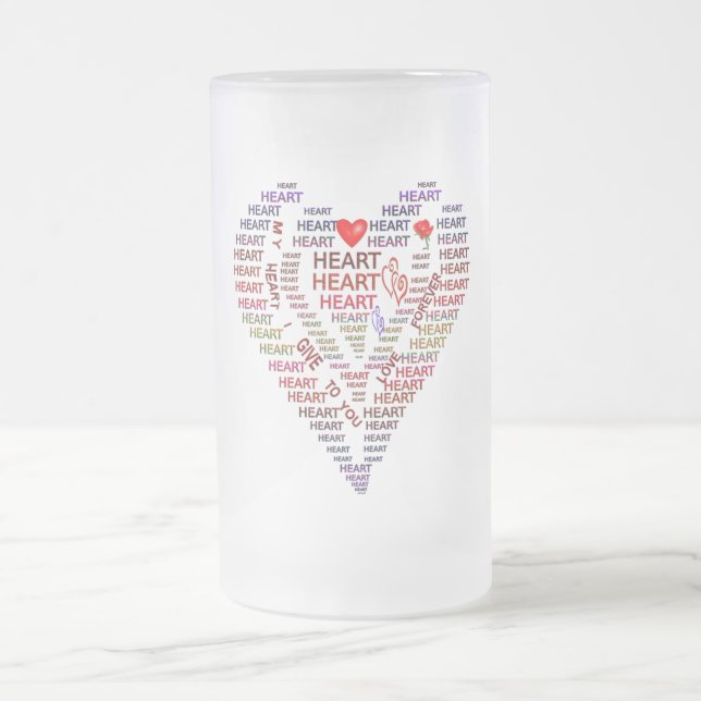 Taza De Cristal Esmerilado Palabras del corazón (Centro)