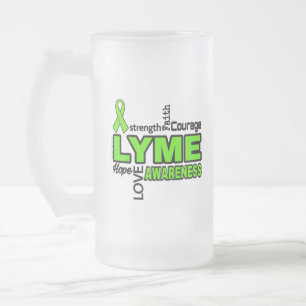 Taza De Cristal Esmerilado Palabras... Lyme