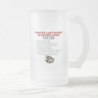 Taza De Cristal Esmerilado Palabras pasadas famosas en el Roleplaying: Top