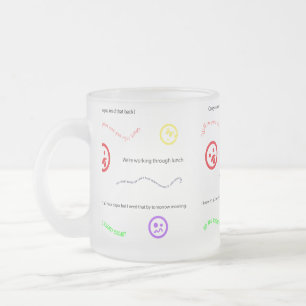 Taza De Cristal Esmerilado Palabras y frases en un cerebro del reportero de