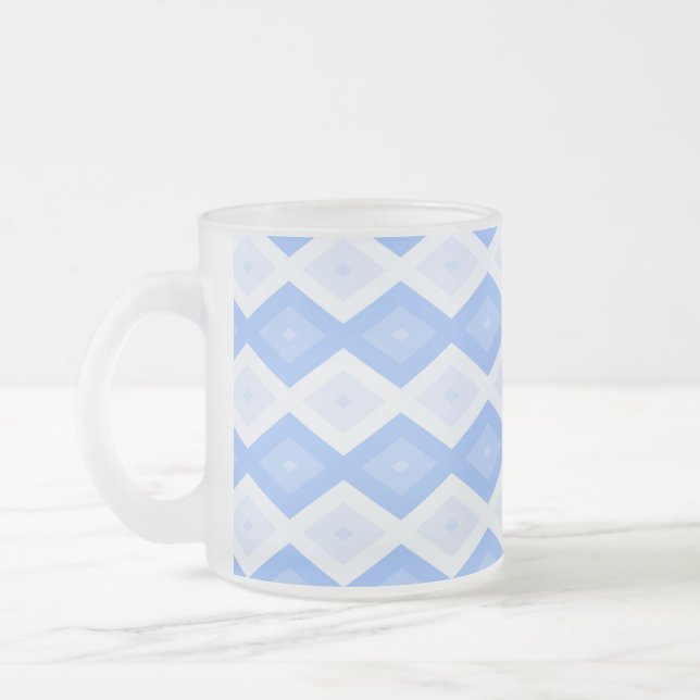 Taza De Cristal Esmerilado Pale blue diamond pattern (Izquierda)