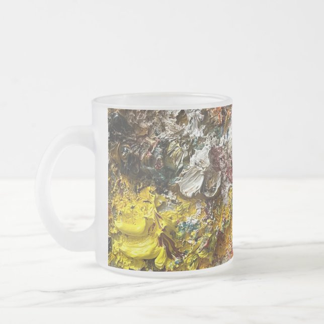 Taza De Cristal Esmerilado Paleta del artista #1 (Izquierda)