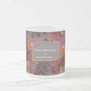 Taza De Cristal Esmerilado Palm Paradise Gray
