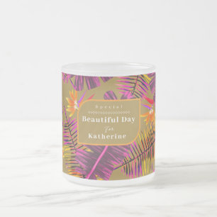 Taza De Cristal Esmerilado Palm Paradise Naranja amarillo