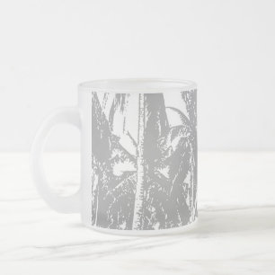 Taza De Cristal Esmerilado Palmeras en un diseño posterizado