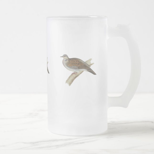 Taza De Cristal Esmerilado Paloma de la tortuga (Derecha)