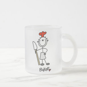 Taza De Cristal Esmerilado Panadero Con Rasqueta