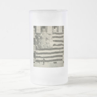 Taza De Cristal Esmerilado Pancarta de Star Spanglage: Bandera estadounidense