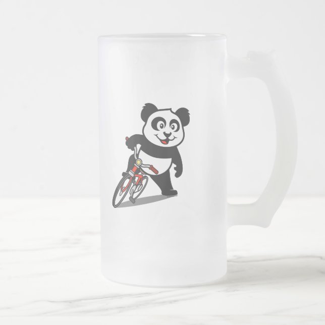 Taza De Cristal Esmerilado Panda de ciclismo mate (Derecha)