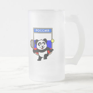 Taza De Cristal Esmerilado Panda de tenis de Rusia