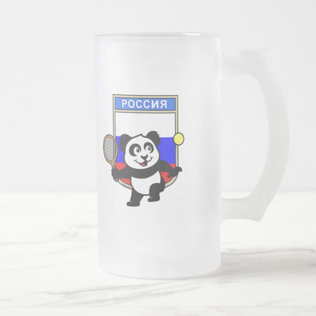Taza De Cristal Esmerilado Panda de tenis de Rusia (Derecha)