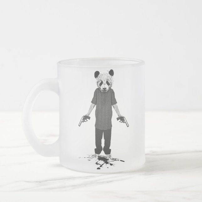 Taza De Cristal Esmerilado Panda del asesino (Izquierda)
