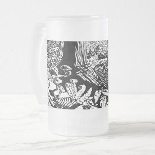 Taza De Cristal Esmerilado Panecillos de arte paisajístico de berenjenas de v