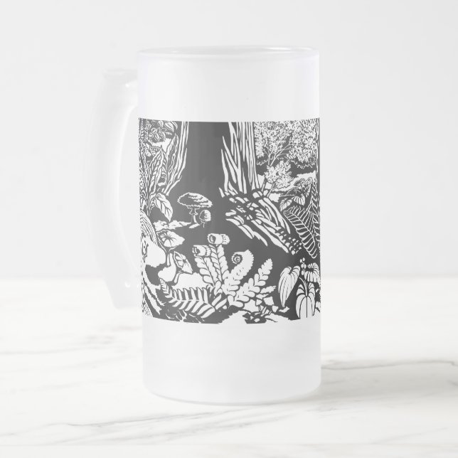 Taza De Cristal Esmerilado Panecillos de arte paisajístico de berenjenas de v (Anverso izquierdo)