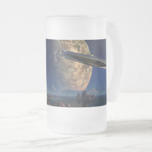Taza De Cristal Esmerilado Panorama de UFO-Mundo Extranjero - SciFi
