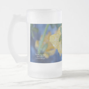 Taza De Cristal Esmerilado "Pansies congelados" 16-Oz.Bomba de vidrio escarch