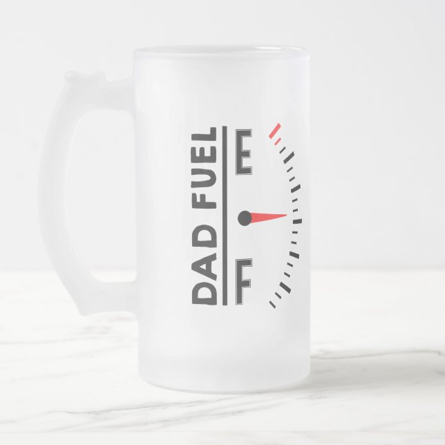 Taza De Cristal Esmerilado Papá alimenta el divertido cumpleaños del Día del  (Izquierda)