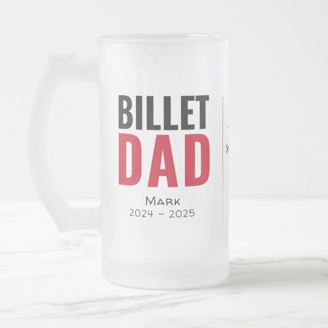 Taza De Cristal Esmerilado Papá Billet Personalizado Con Cita Sentimental (Izquierda)