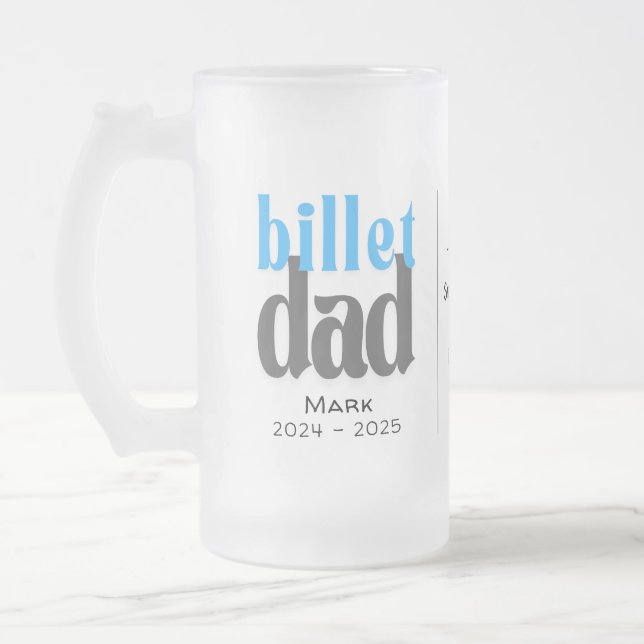 Taza De Cristal Esmerilado Papá Billet Personalizado Con Cita Sentimental (Izquierda)