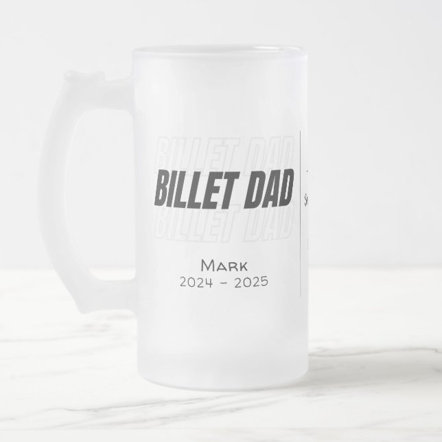 Taza De Cristal Esmerilado Papá Billet Personalizado Con Cita Sentimental (Izquierda)