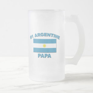 Taza De Cristal Esmerilado Papá de #1 Argentina