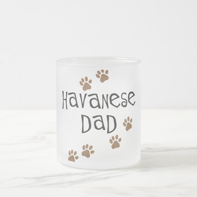 Taza De Cristal Esmerilado Papá de Havanese (Centro)