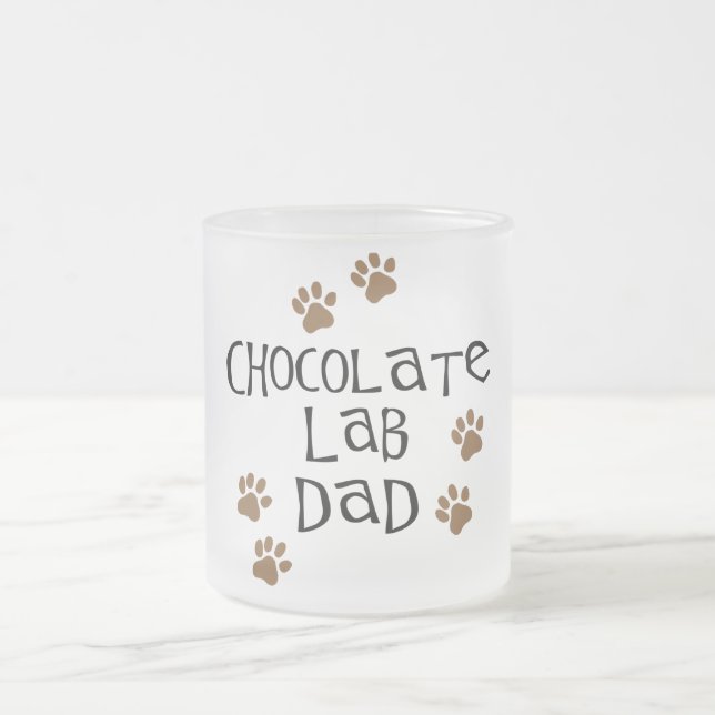 Taza De Cristal Esmerilado Papá del laboratorio del chocolate (Centro)