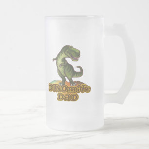 Taza De Cristal Esmerilado Papá Dinomita