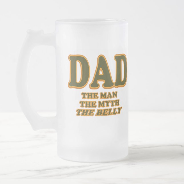 Taza De Cristal Esmerilado PAPÁ el hombre el mito el día de padres divertido (Izquierda)