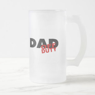 Taza De Cristal Esmerilado Papá fuera de servicio (negro)