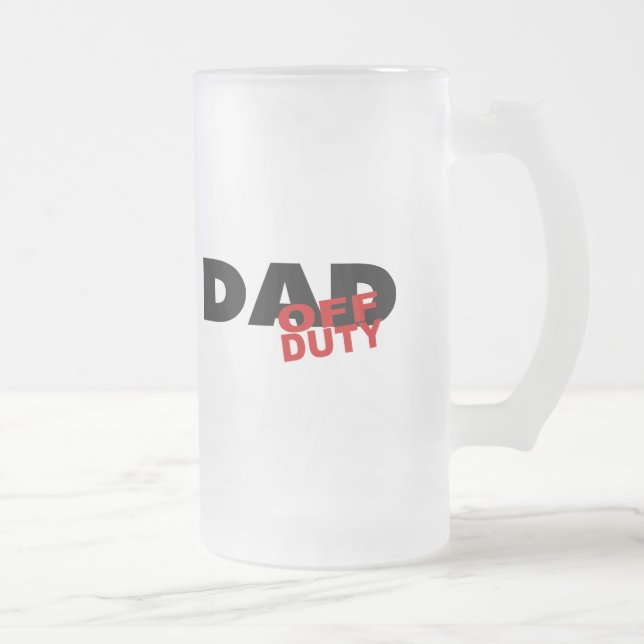 Taza De Cristal Esmerilado Papá fuera de servicio (negro) (Derecha)