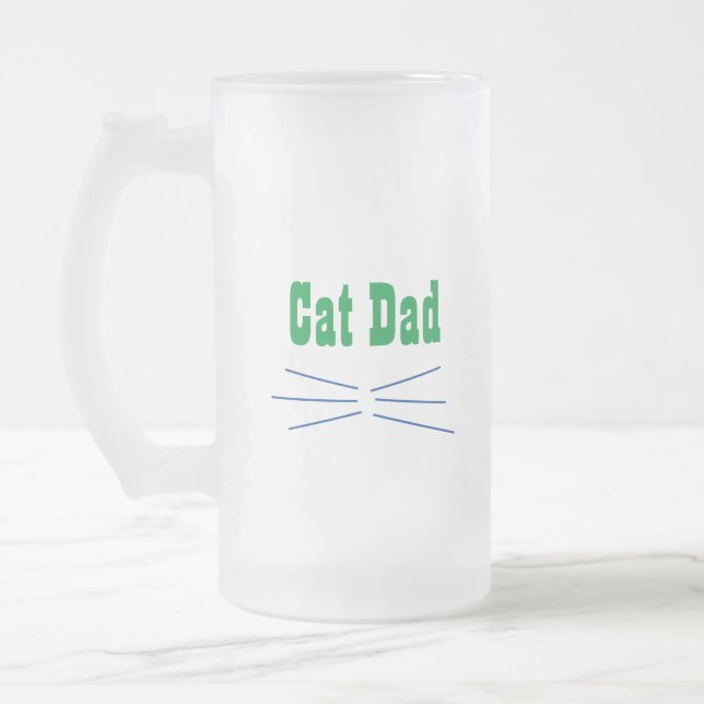 Taza De Cristal Esmerilado Papá gato (Izquierda)