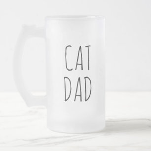 Taza De Cristal Esmerilado "Papá Gato" Sencilla y Moderna granja