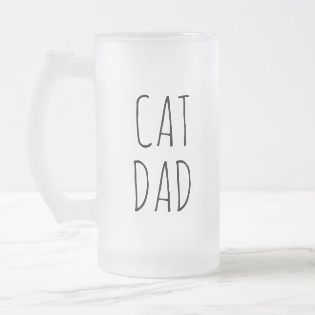Taza De Cristal Esmerilado "Papá Gato" Sencilla y Moderna granja (Izquierda)