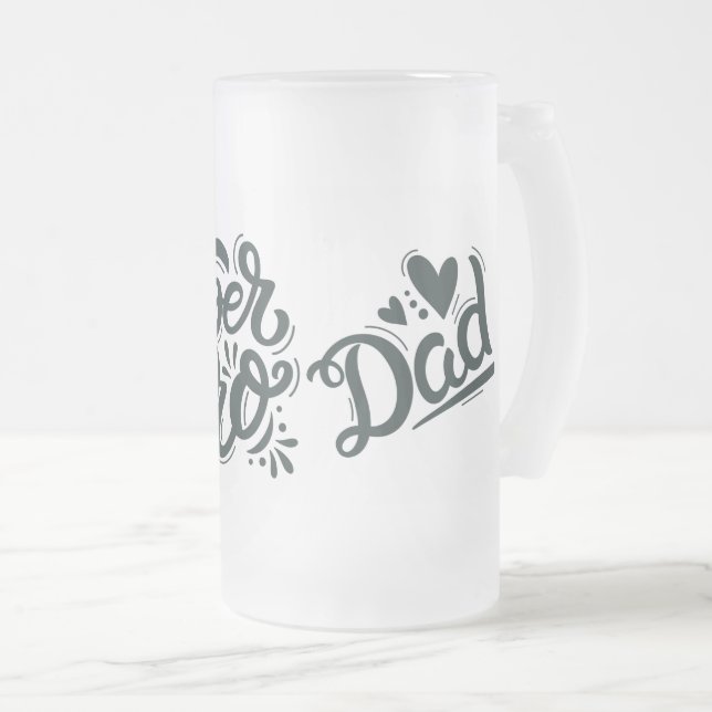 Taza De Cristal Esmerilado Papá superhéroe (Anverso derecho)