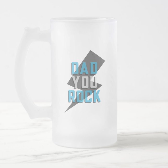 Taza De Cristal Esmerilado Papa You Rock Frost Glass Mug (Izquierda)