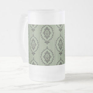 Taza De Cristal Esmerilado Papel pintado barroco en verde