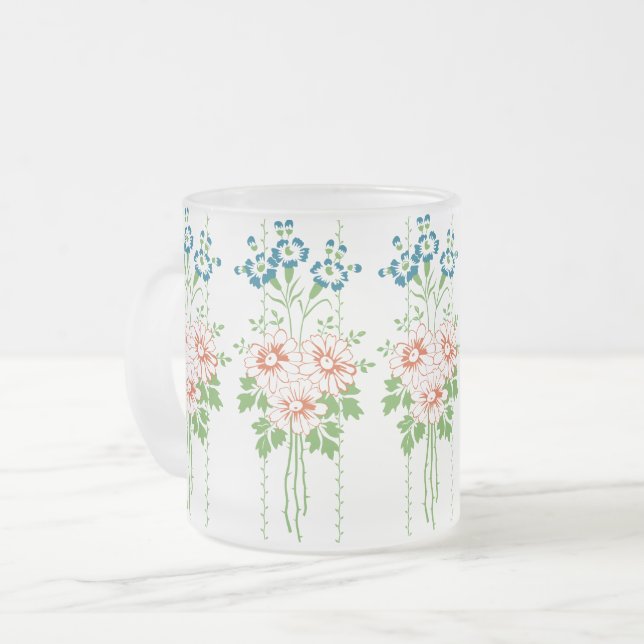 Taza De Cristal Esmerilado Papel pintado barroco Ramo de flores (Anverso izquierdo)