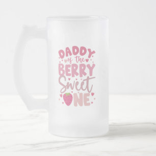 Taza De Cristal Esmerilado Papi Del Berry Sweet One Strawberry Birthday