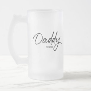 Taza De Cristal Esmerilado Papi fundó el día del padre Personalizado